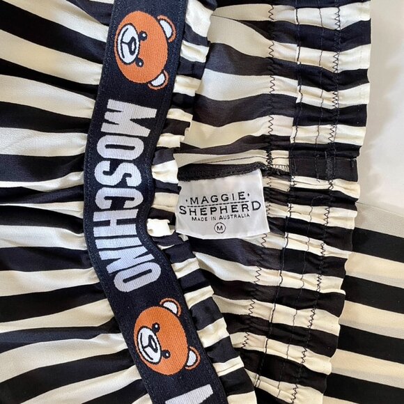 Maggie Shepherd (not Moschino) - Vintage - B/W Stripe Paper Bag Pants - M - Picture 5 of 6